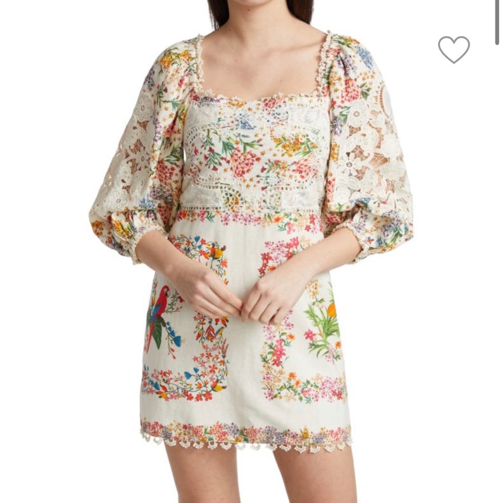 NWT Farm Rio Delicate Forest scarves mini dress XS